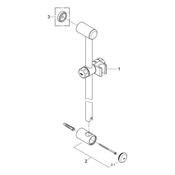 Onderdelentekening Grohe Relexa Plus glijstang, 900 mm