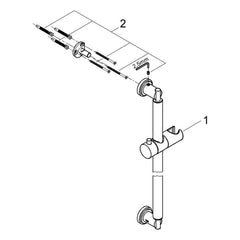 Onderdelentekening Grohe Sena glijstang, 900 mm