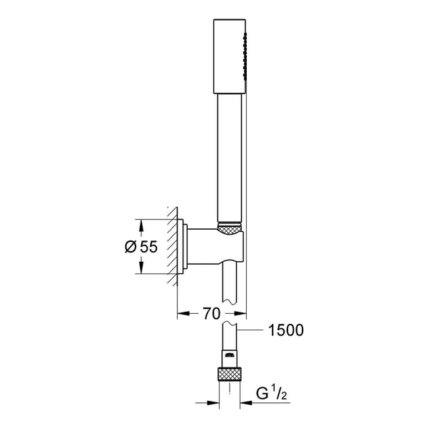 Maattekening Grohe Sena doucheset 1 straal