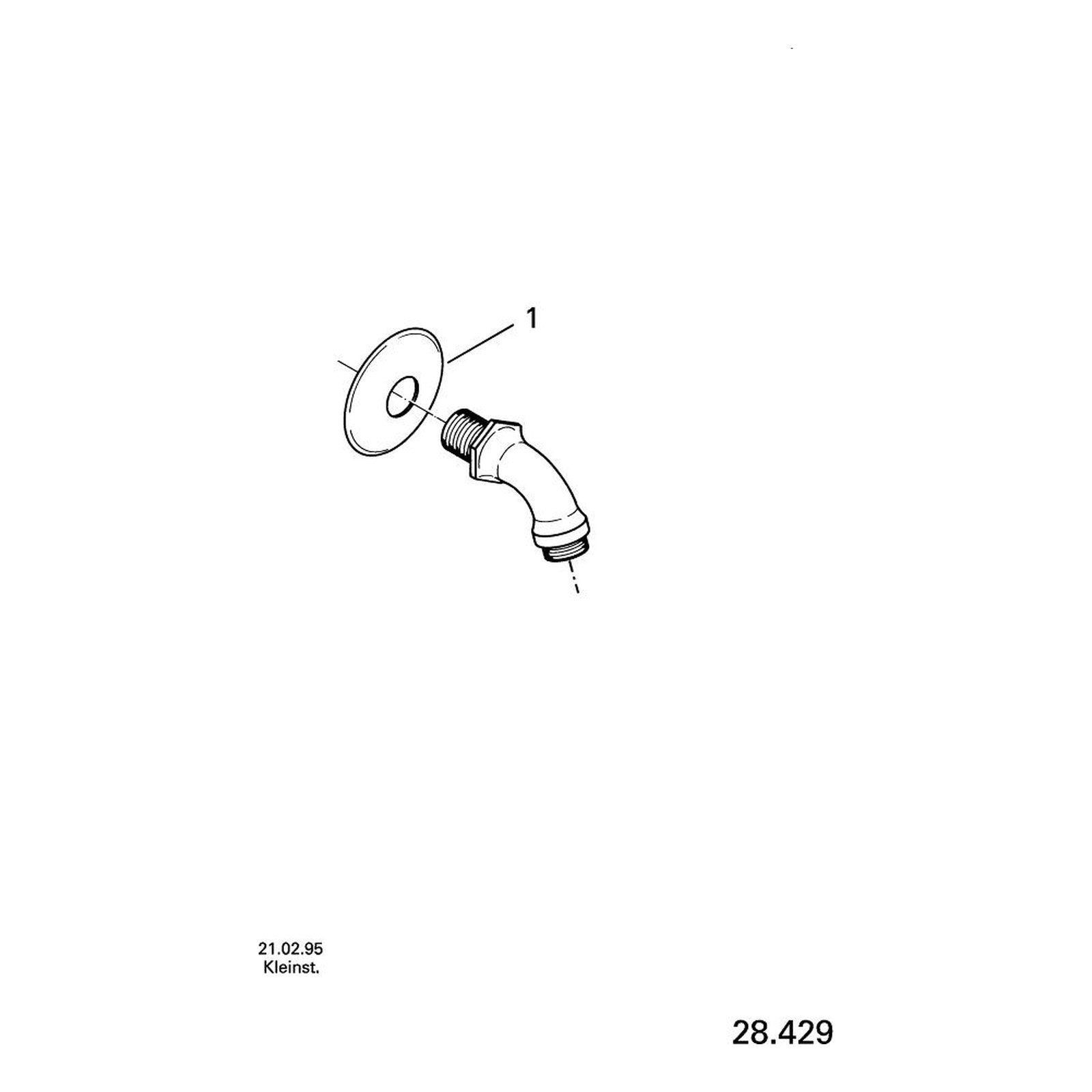 Onderdelentekening Grohe Relexa douchearm 55 mm