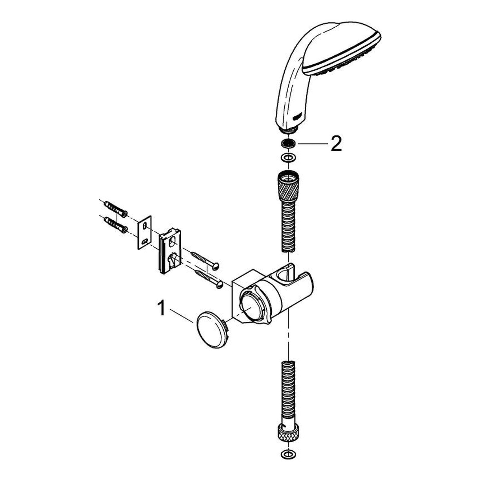 Onderdelentekening Grohe Tempesta 100 Duo doucheset 1 straal