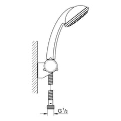 Maattekening Grohe Tempesta 100 Trio doucheset 1 straal