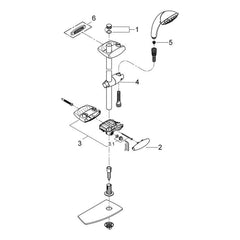 Onderdelentekening Grohe Movario 100 Five doucheset 5 stralen