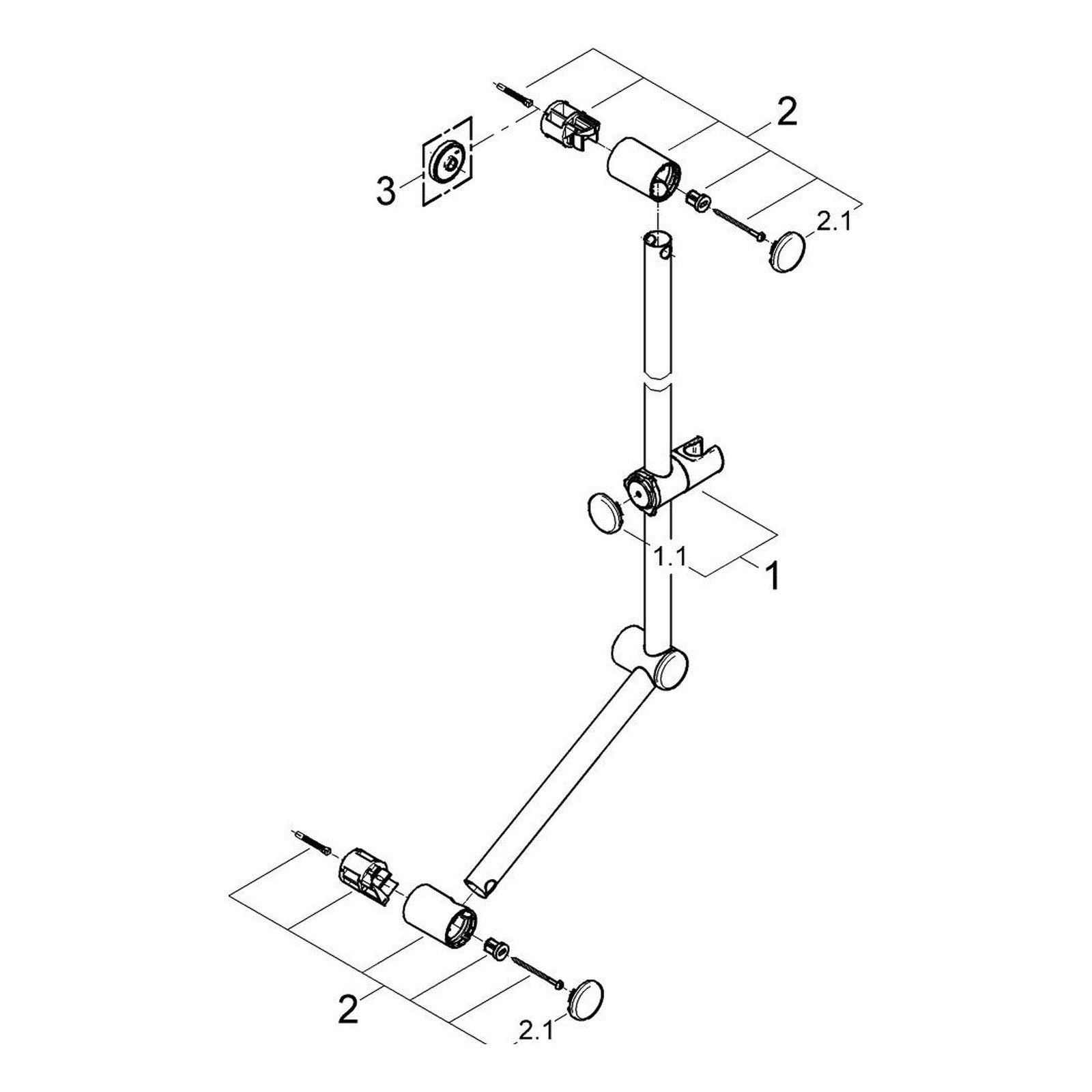 Onderdelentekening Grohe Relexa glijstang, 900 mm 2002–2004