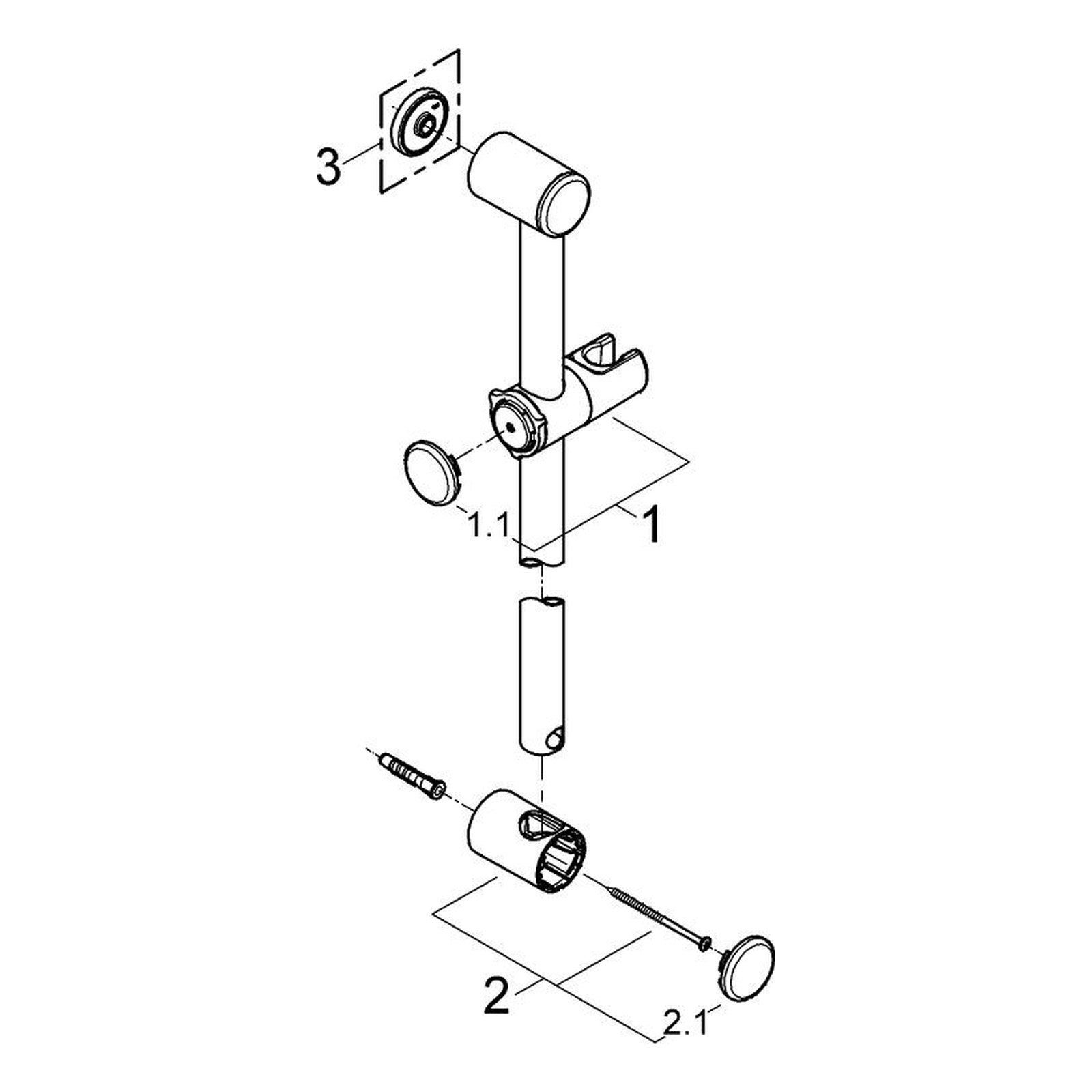 Onderdelentekening Grohe Relexa glijstang, 600 mm