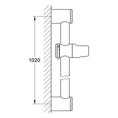 Maattekening Grohe Relexa glijstang 1000 mm
