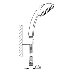 Maattekening Grohe Tempesta 100 Mono doucheset 1 straal