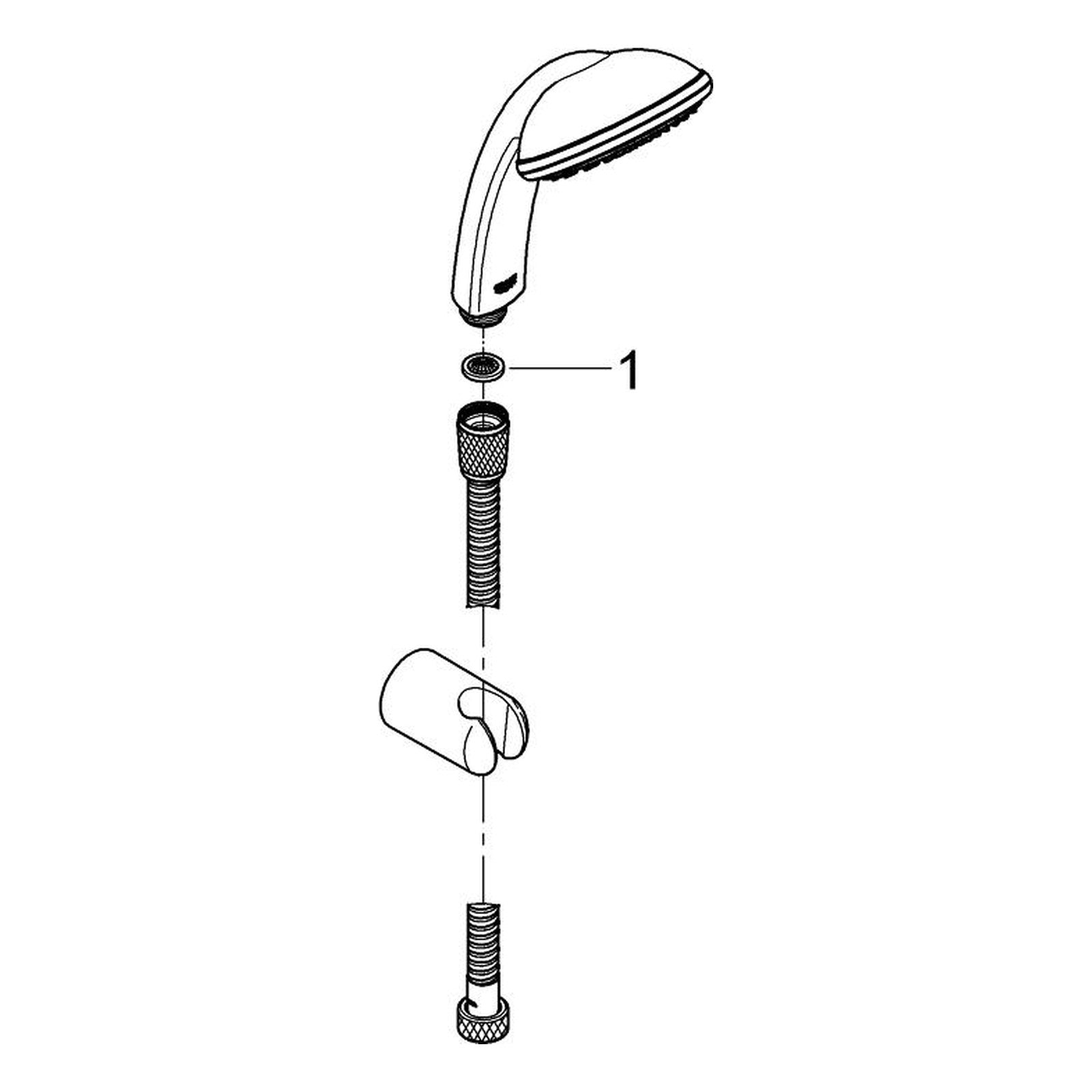 Onderdelentekening Grohe Tempesta 100 Mono doucheset 1 straal