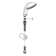 Onderdelentekening Grohe Tempesta 100 Mono doucheset 1 straal