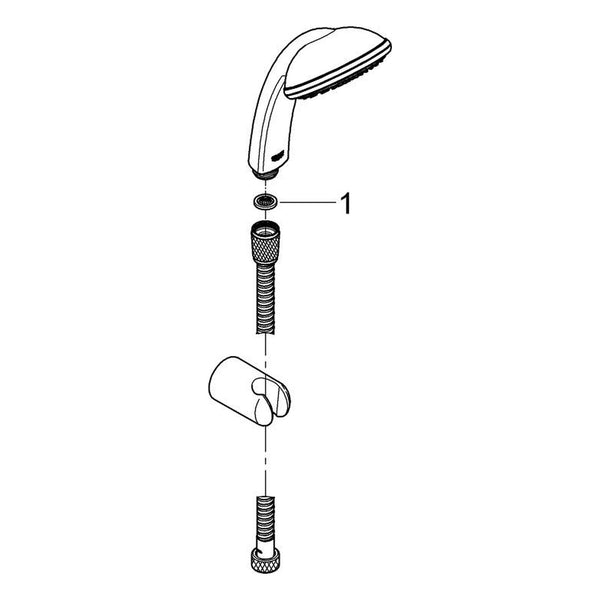 Onderdelentekening Grohe Tempesta 100 Mono doucheset 1 straal