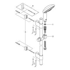 Onderdelentekening Grohe Rainshower Classic 130 doucheset 3 straalsoorten 2005–2007