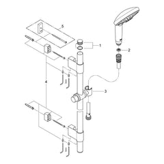 Onderdelentekening Grohe Rainshower Classic 130 doucheset 3 straalsoorten 2007–2009