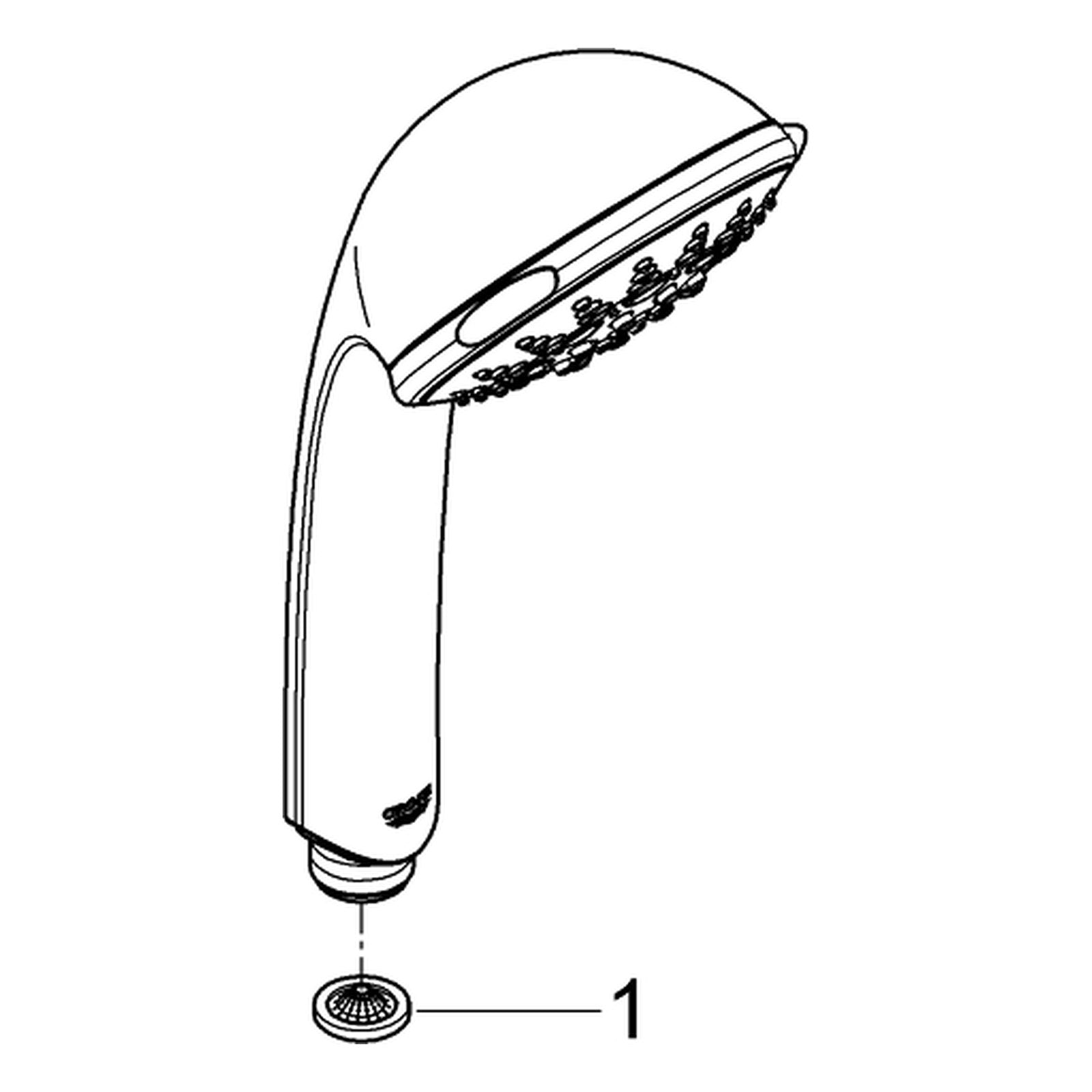 Onderdelentekening Grohe Relexa 100 Five handdouche 5 stralen