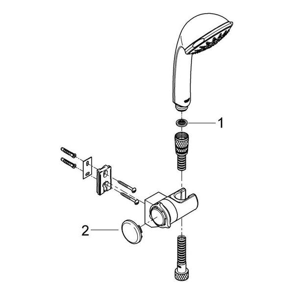 Onderdelentekening Grohe Relexa 100 Champagne doucheset 4 stralen