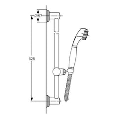 Maattekening Grohe Sinfonia douchegarnituur 1/2