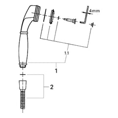Onderdelentekening Grohe Sinfonia douchegarnituur 1/2