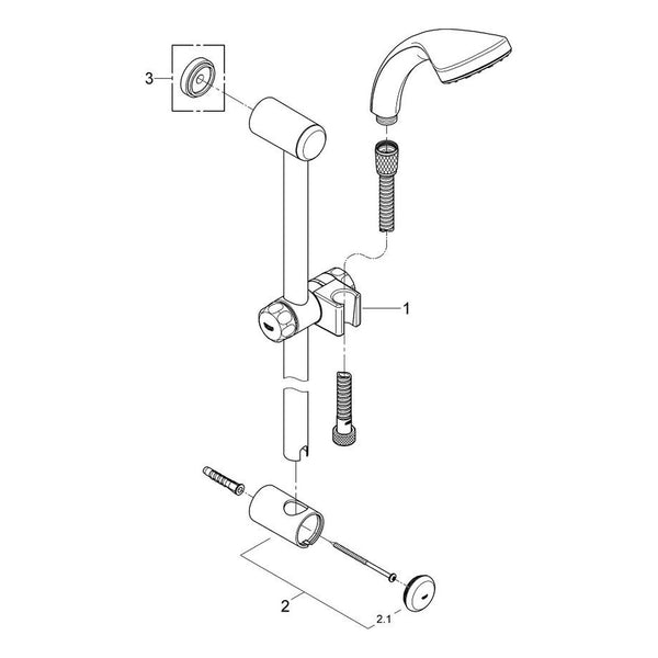 Onderdelentekening Grohe Relexa Solo 80 doucheset 1 straalsoort