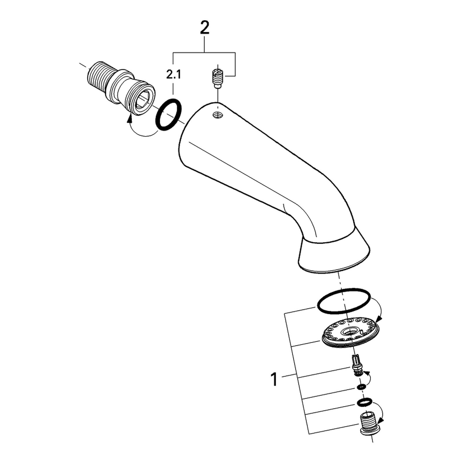 Onderdelentekening Grohe Relexa Plus 60 sportdouche