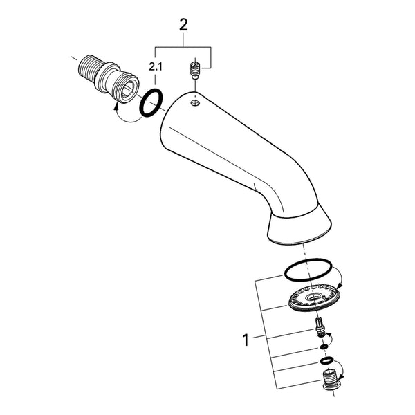 Onderdelentekening Grohe Relexa Plus 60 sportdouche