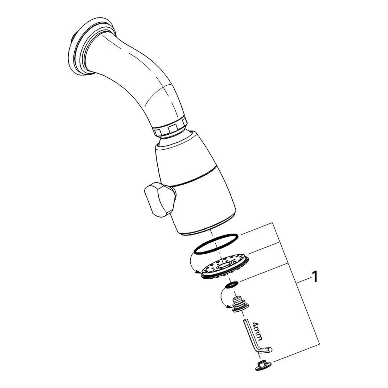 Onderdelentekening Grohe Sinfonia 50 hoofddoucheset 1 spray
