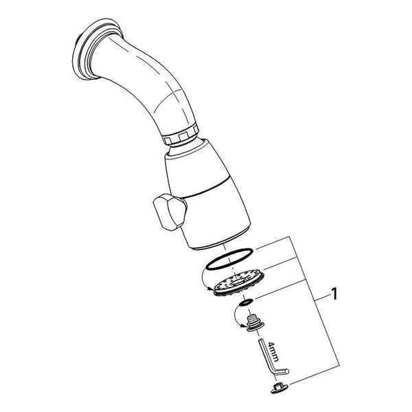 Onderdelentekening Grohe Sinfonia 50 hoofddoucheset 1 spray