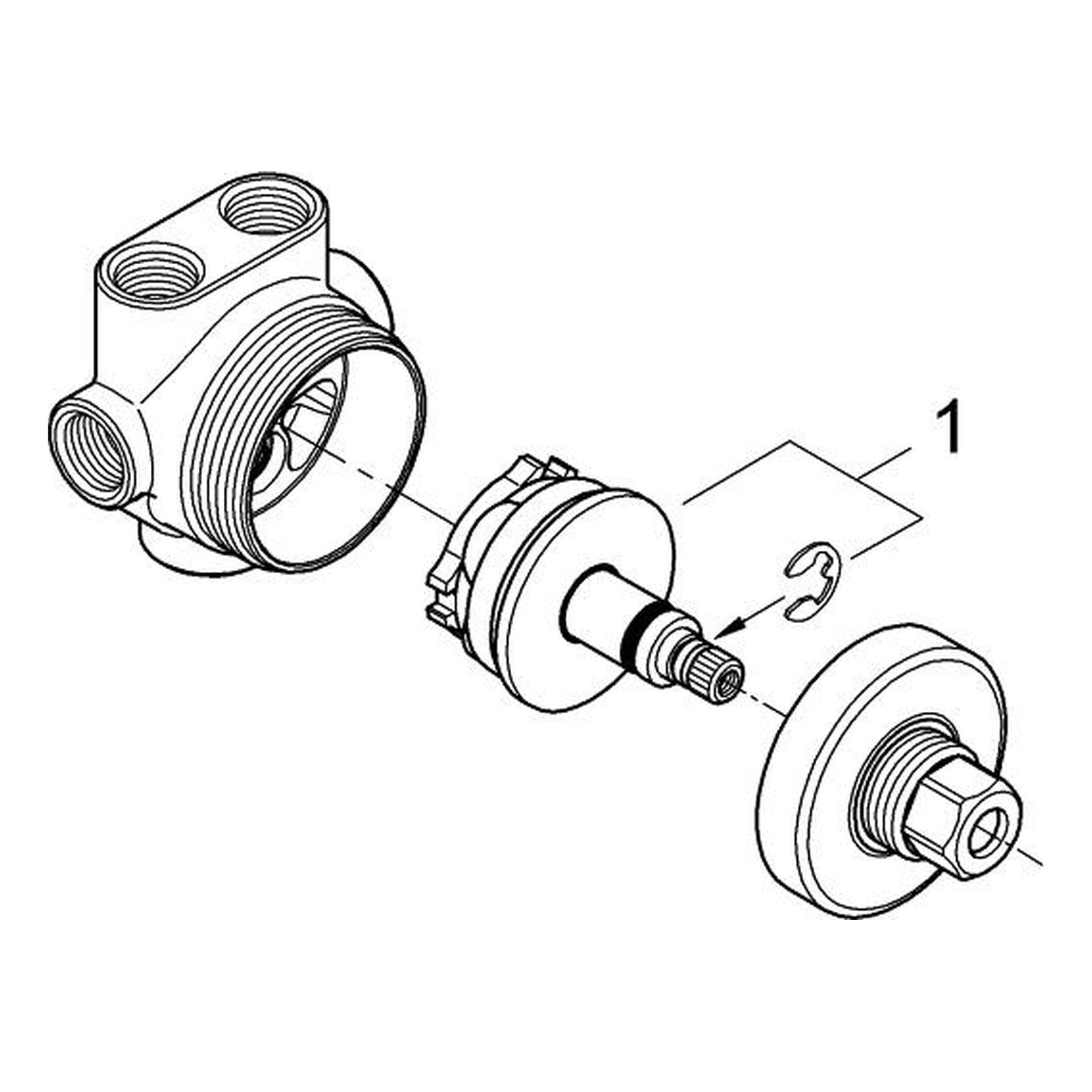 Onderdelentekening Grohe drieweg-omstelling