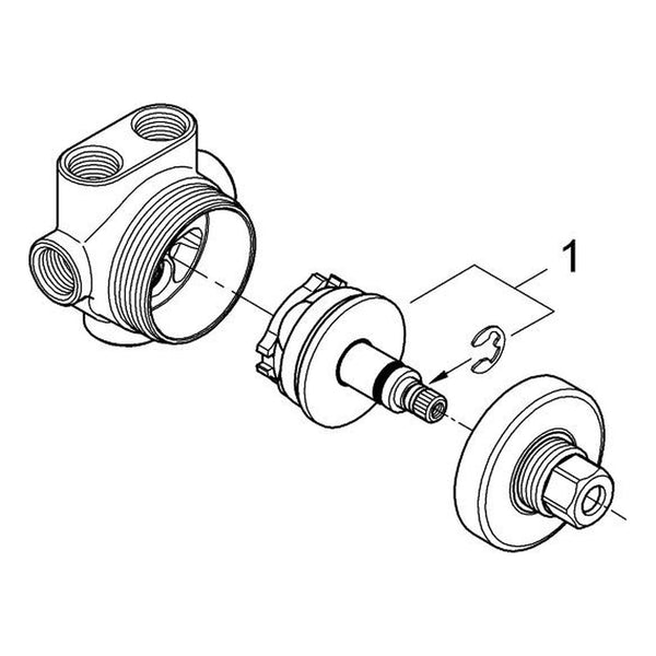 Onderdelentekening Grohe drieweg-omstelling
