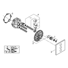 Onderdelentekening Grohe Grohtherm SmartControl drievoudig opbouwdeel volume (stopkraan)