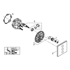 Onderdelentekening Grohe Grohtherm SmartControl drievoudig opbouwdeel volume (stopkraan)