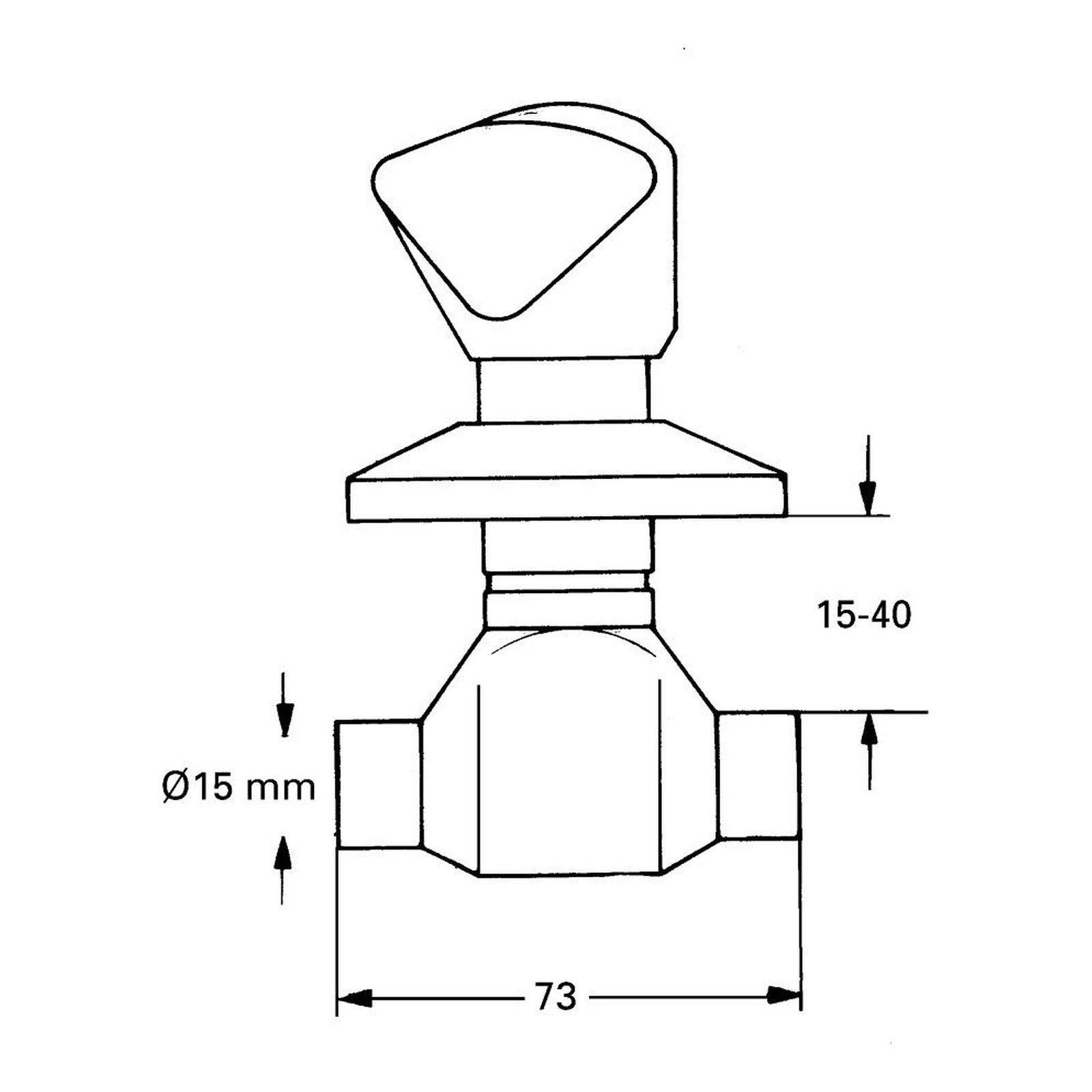 Maattekening Grohe Atlanta inbouwstopkraan 1/2