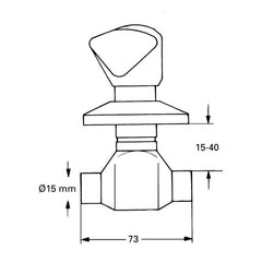 Maattekening Grohe Atlanta inbouwstopkraan 1/2
