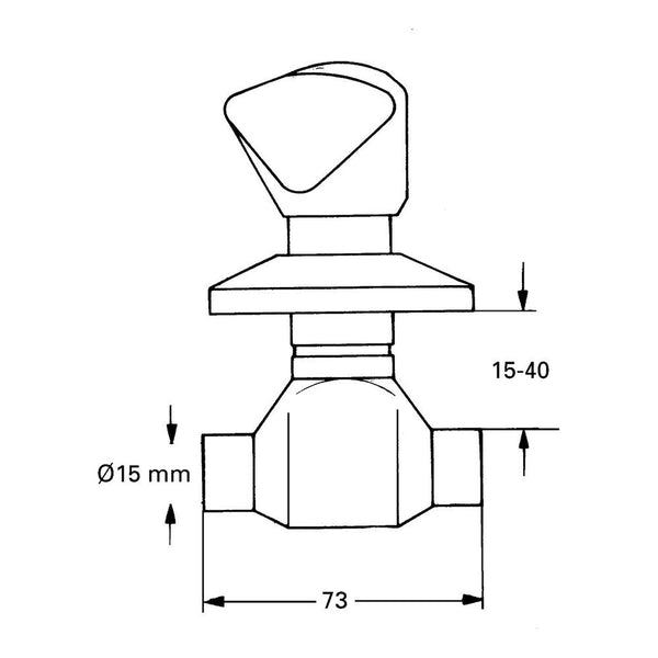 Maattekening Grohe Atlanta inbouwstopkraan 1/2