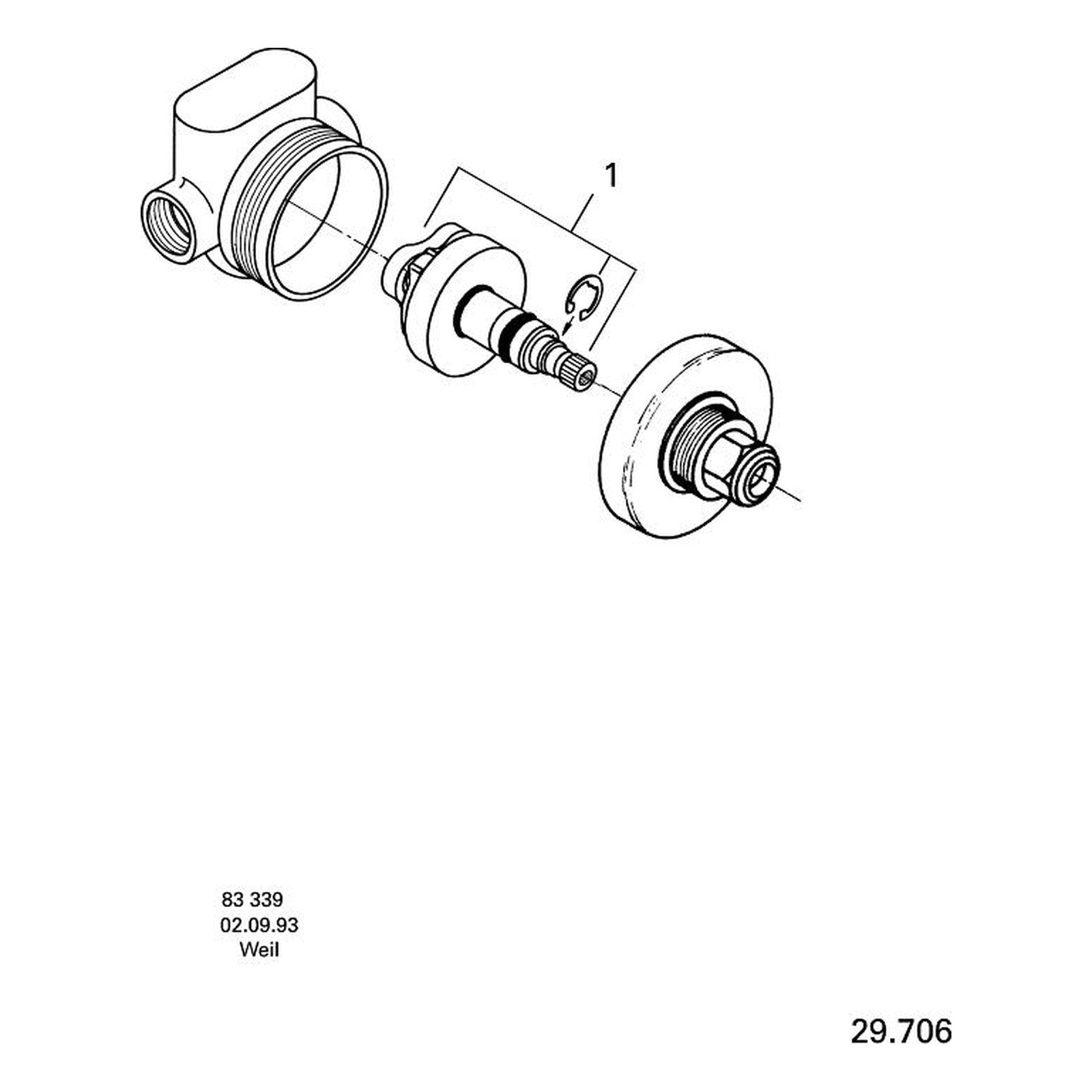 Onderdelentekening Grohe 2-weg omstelling