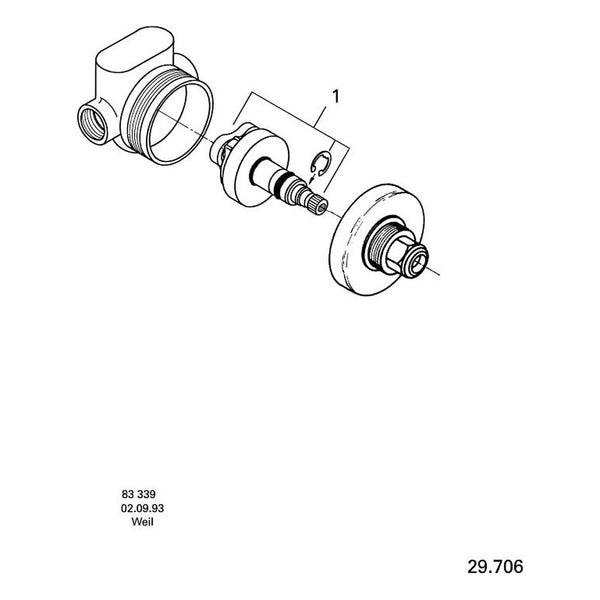 Onderdelentekening Grohe 2-weg omstelling