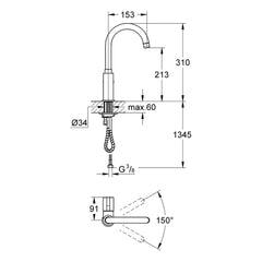 Maattekening Grohe Red Mono GROHE Red Mono
