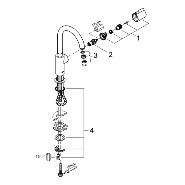 Onderdelentekening Grohe Red Mono GROHE Red Mono