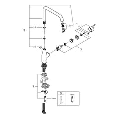 Onderdelentekening Grohe Essence keukenmengkraan 2016–2021