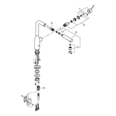 Onderdelentekening Grohe Essence keukenmengkraan 2014–2015