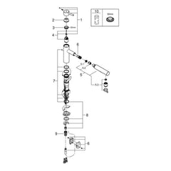 Onderdelentekening Grohe Concetto keukenmengkraan 2014–2015