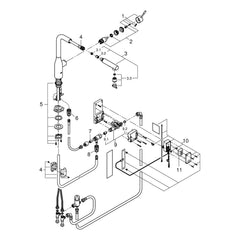 Onderdelentekening Grohe Essence Foot Control elektronische eenhendel keukenmengkraan