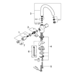 Onderdelentekening Grohe Avina keukenmengkraan