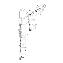 Onderdelentekening Grohe Eurostyle Cosmopolitan keukenmengkraan 2013–2015