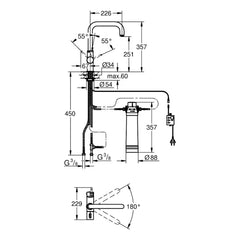 Maattekening Grohe Blue Pure starterkit