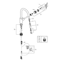 Onderdelentekening Grohe Get keukenmengkraan 2020–2021