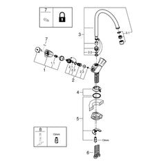 Onderdelentekening Grohe Costa L keukenmengkraan