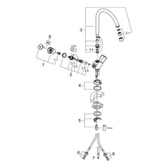 Onderdelentekening Grohe Costa L keukenmengkraan