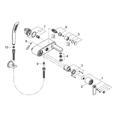 Onderdelentekening Grohe Veris badmengkraan