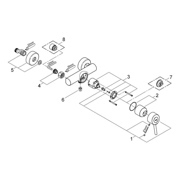 Onderdelentekening Grohe Concetto douchemengkraan