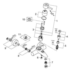 Onderdelentekening Grohe Concetto badmengkraan