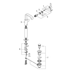 Onderdelentekening Grohe Allure wastafelmengkraan XL-Size 2006–2008
